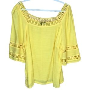 UNIQUE SPECTRUM women’s blouse yellow size 3X